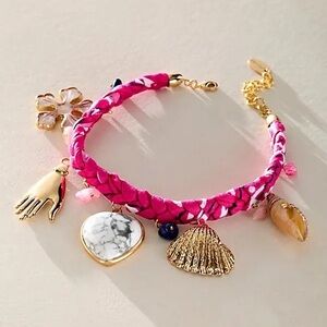 Free People Sky Charm Anklet - Pink nwt